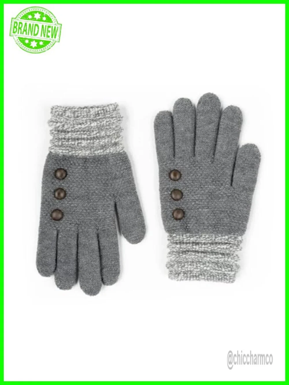 Ultra-Soft Stretch Knit Winter Gloves with Ribbed Cuffs